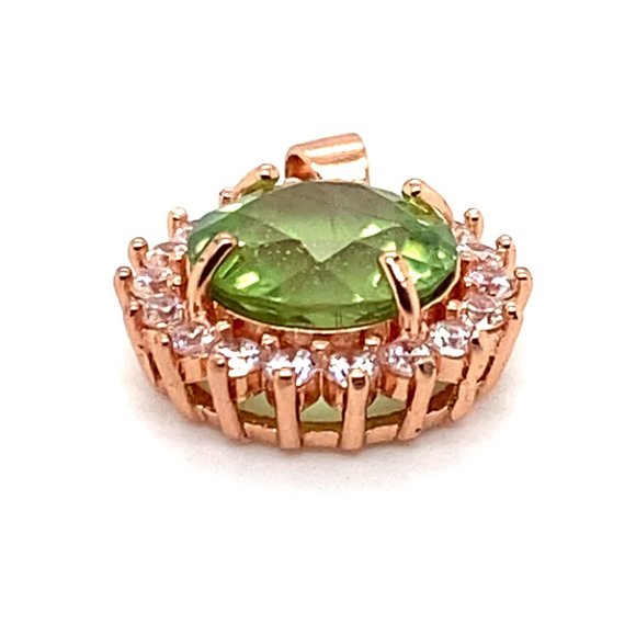 Peridot Ludwigite 3.60ct Rose Gold Silver Pendant - Picture 6 of 8